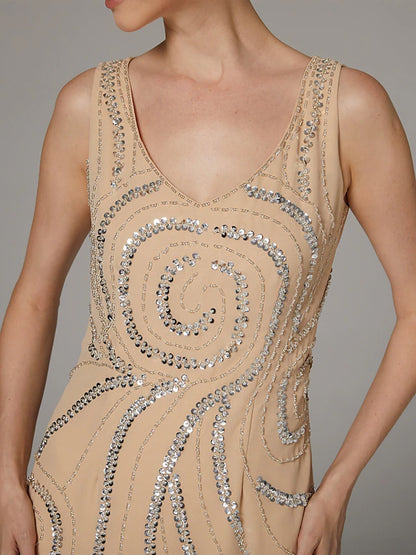 Sequin Solid Color Dress Suit