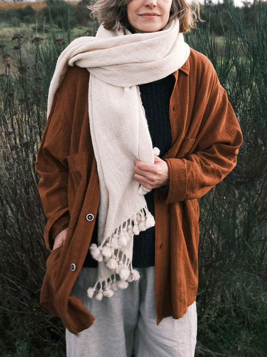 Vintage Casual Solid Color Ladies Shirt