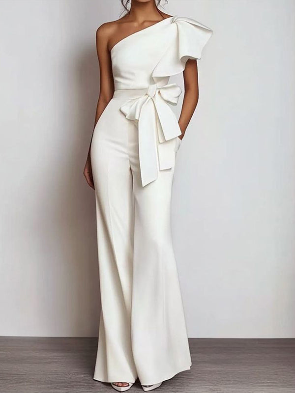 White Off-shoulder Jumpsuit