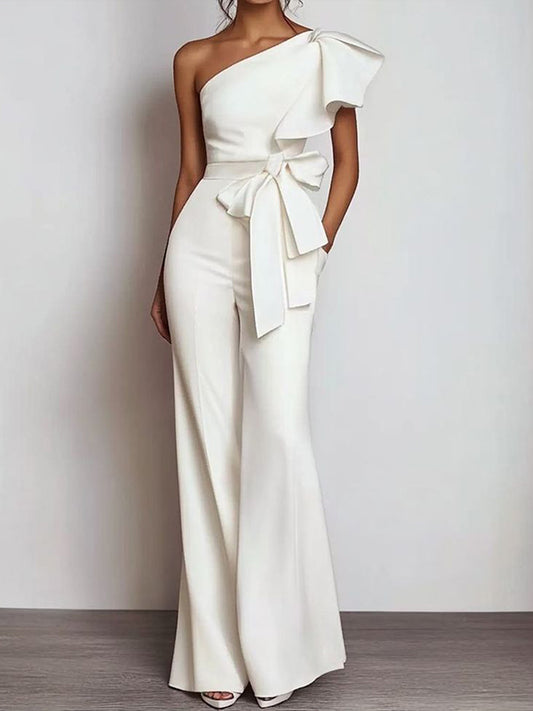 White Off-shoulder Jumpsuit