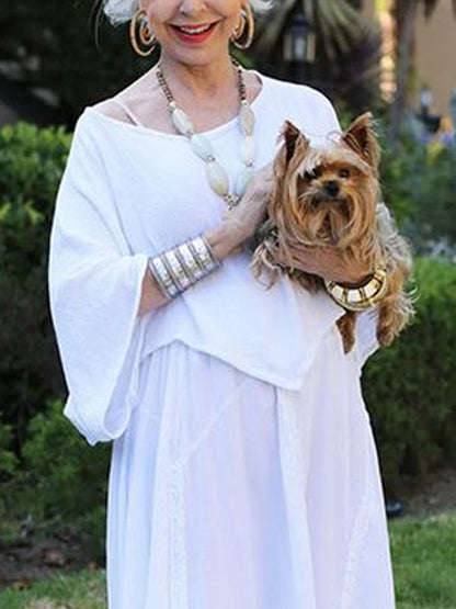 Irregular Hem Cotton Linen Women's Suit