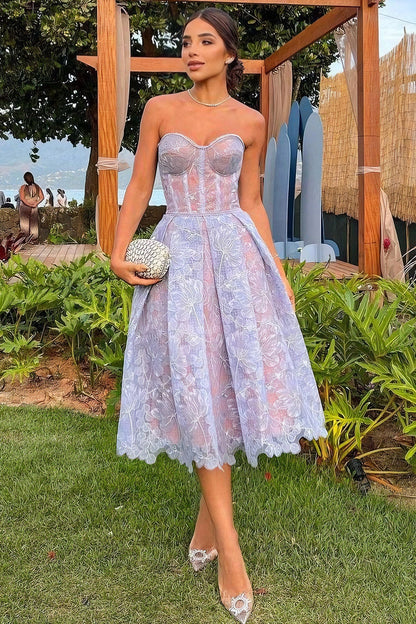 loveedsTM-Sexy embroidered lace evening gown with tube top