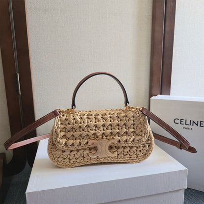 CELINE TEEN CELINE LOLA IN RAFFIA EFFECT TEXTILE