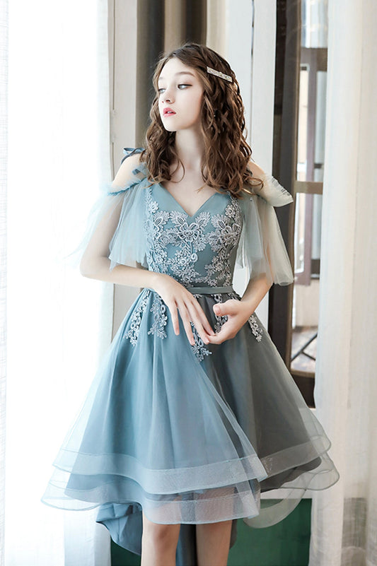 Cute Tulle Lace Short Prom Dress, A-Line Homecoming Party Dress