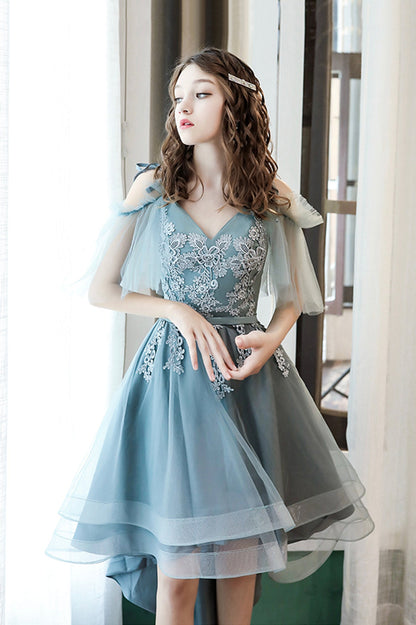 Cute Tulle Lace Short Prom Dress, A-Line Homecoming Party Dress