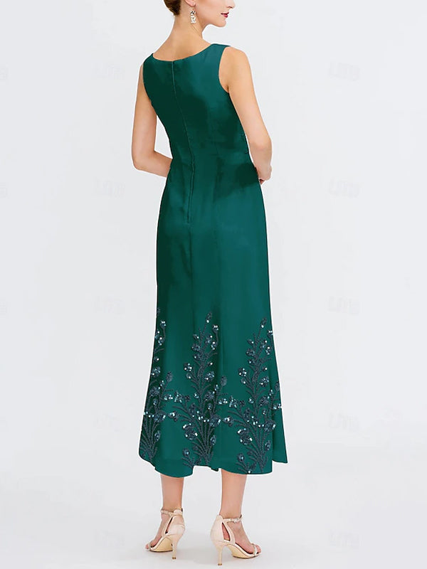 Round Neck Solid Color Dress Suit