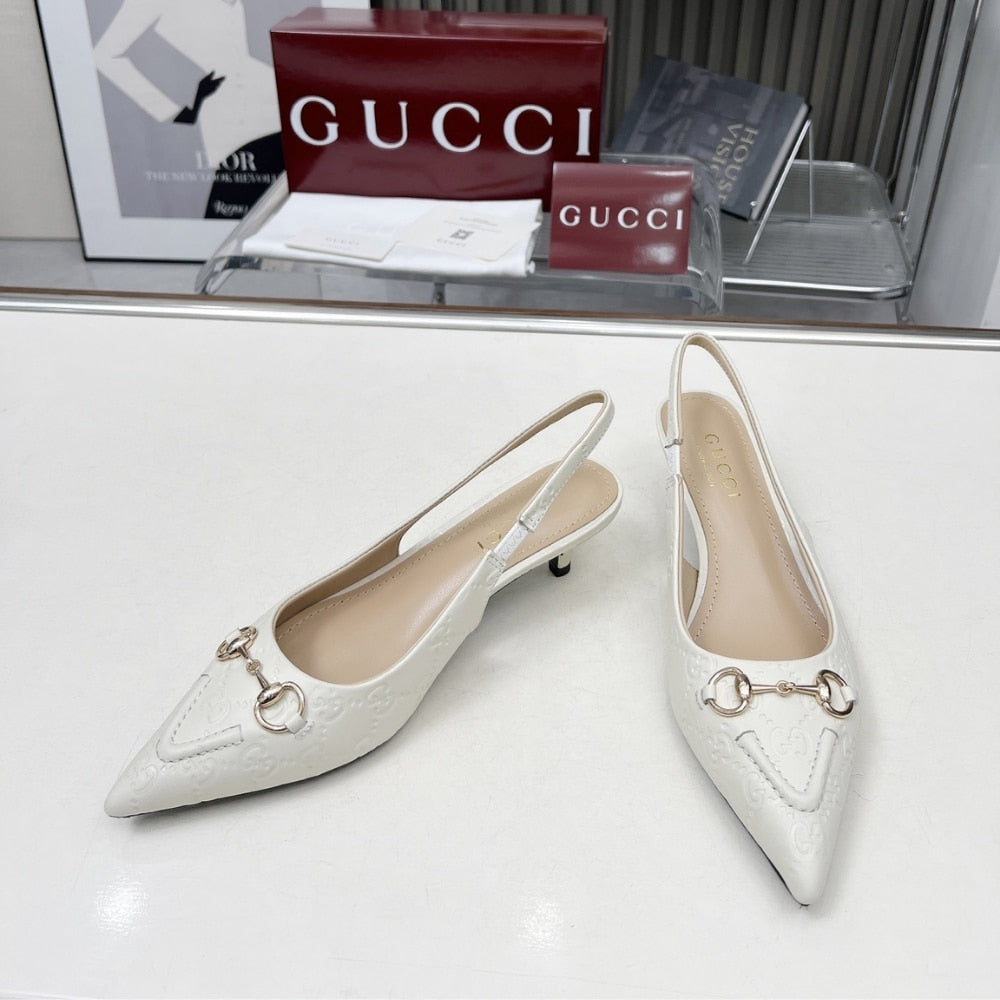 GUCCI WOMEN HORSEBIT SLINGBACK PUMP WHITE