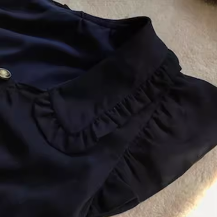 French V-neck flying sleeves dress ED0275