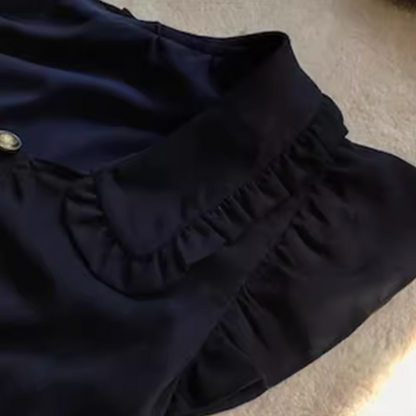 French V-neck flying sleeves dress ED0275