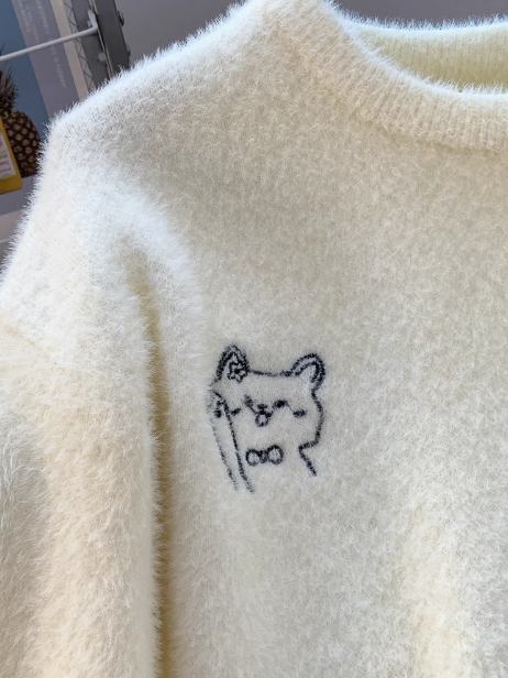 Mink fur soft round neck pullover sweater ED0292