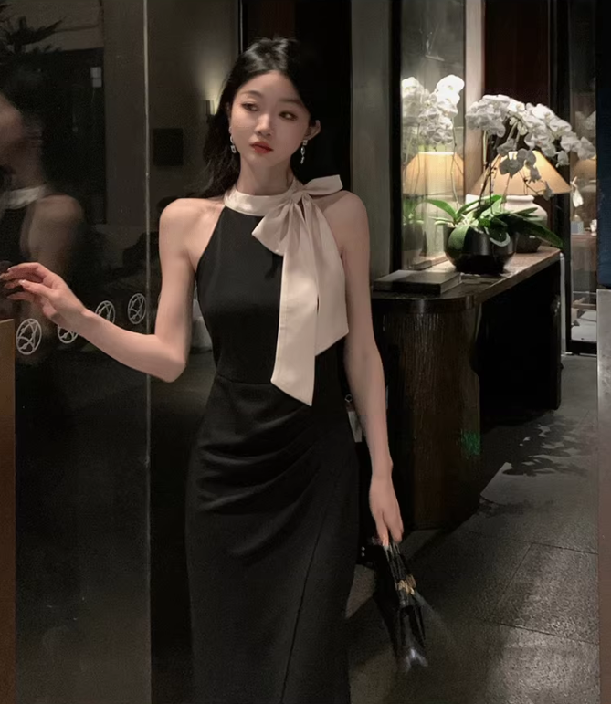 French luxury niche sleeveless dress banquet dress ED0306