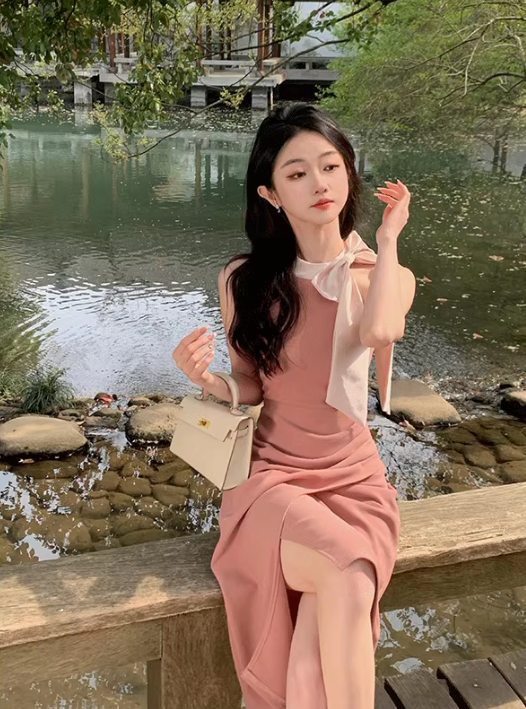 French luxury niche sleeveless dress banquet dress ED0306