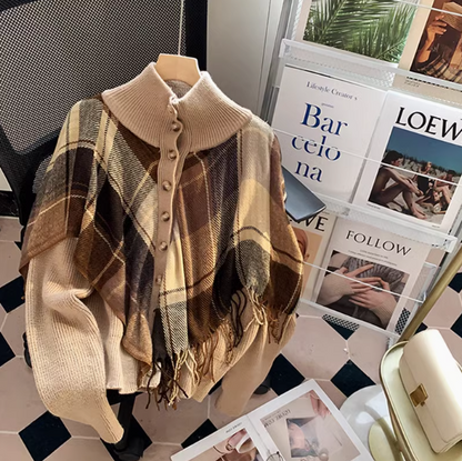 Vintage Diamond Tassel Shawl Long Sleeve Cardigan ED0317