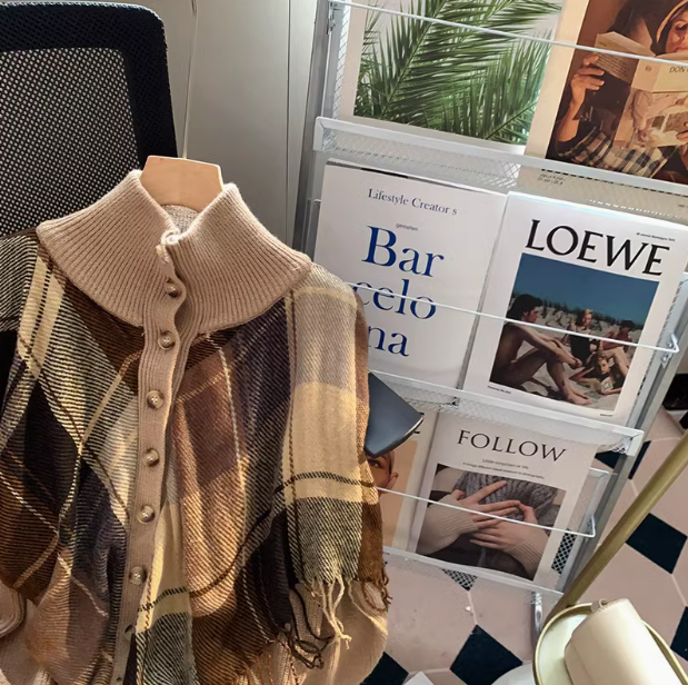 Vintage Diamond Tassel Shawl Long Sleeve Cardigan ED0317