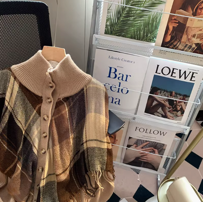 Vintage Diamond Tassel Shawl Long Sleeve Cardigan ED0317