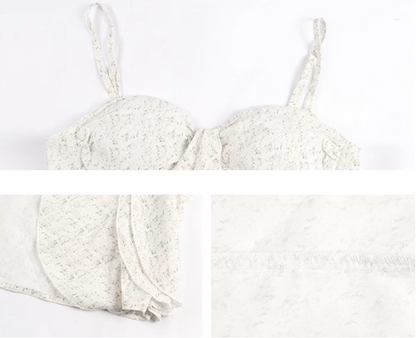 Sweet hot girl style irregular ruffled floral suspender long skirt ED0417