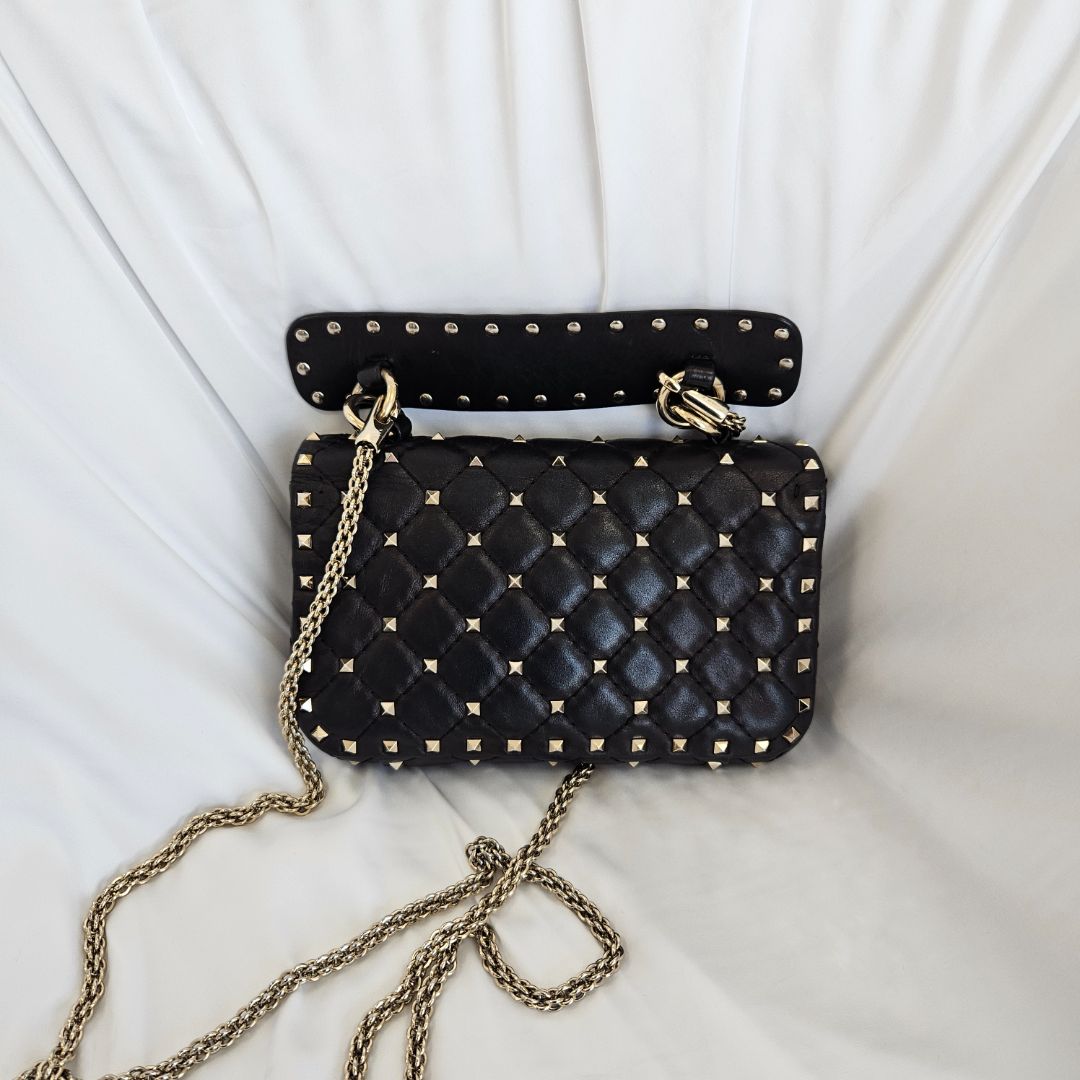 Valentino Garavani Small Rockstud Spike Black Shoulder Bag