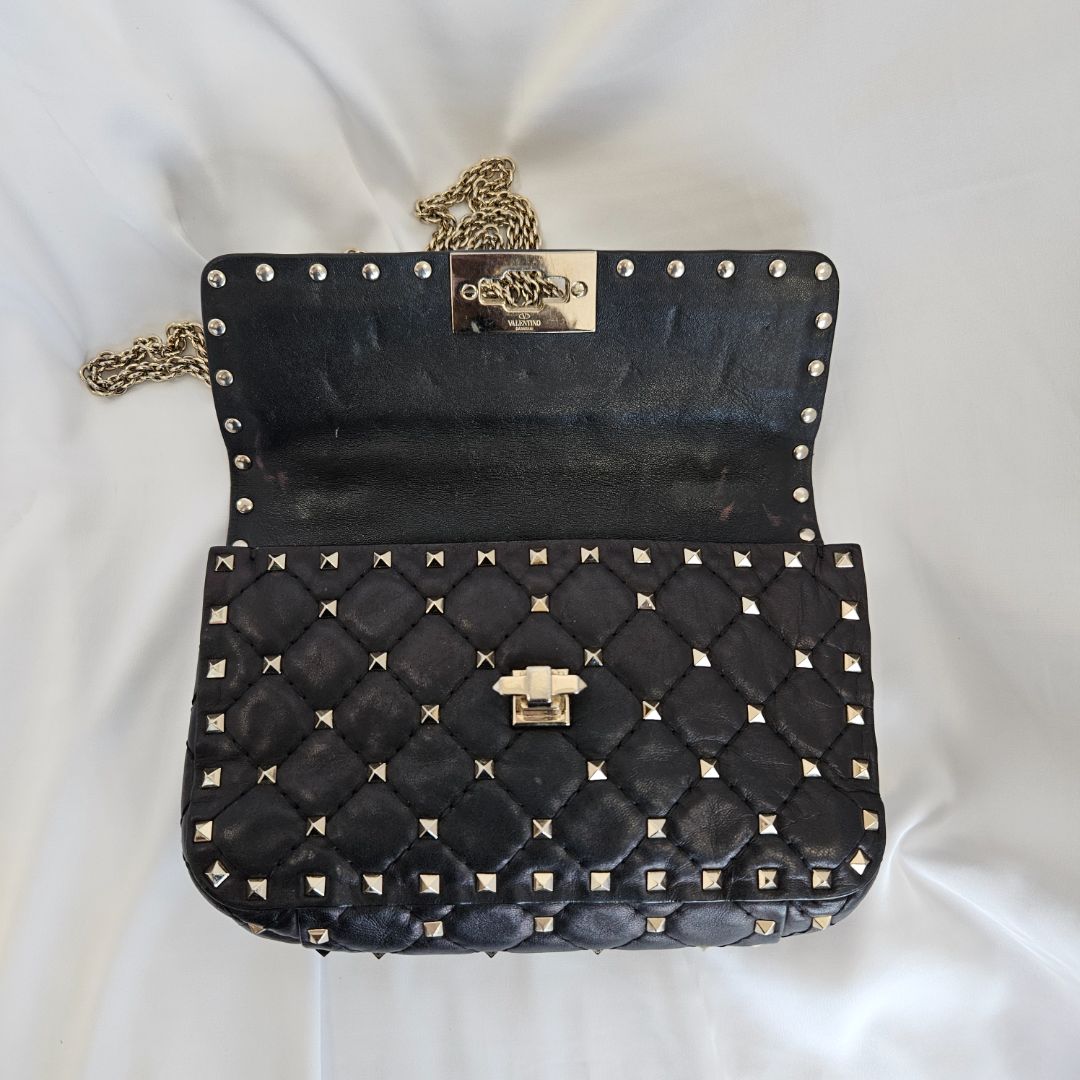 Valentino Garavani Small Rockstud Spike Black Shoulder Bag