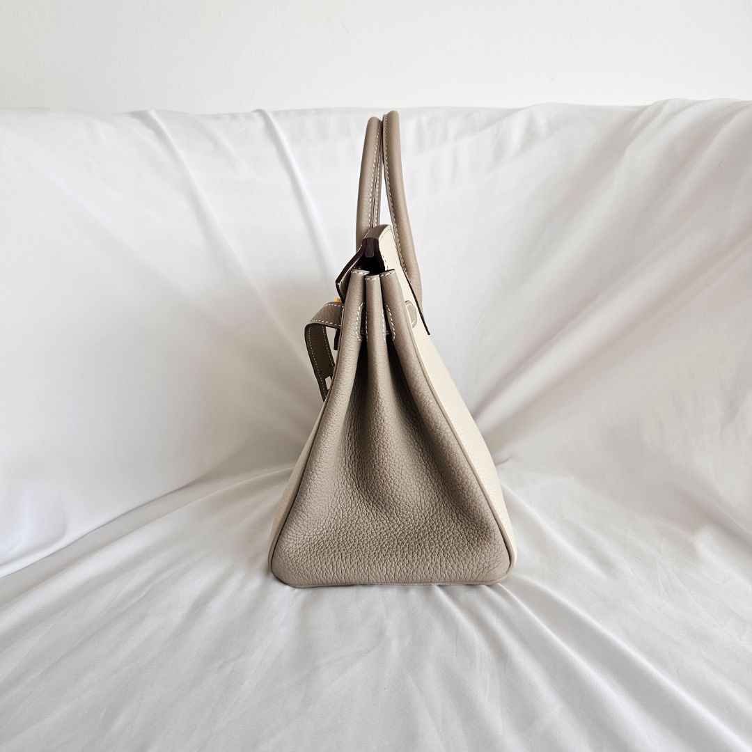 Hermès Birkin 25 HSS in Nata/Gris Tourterelle GHW