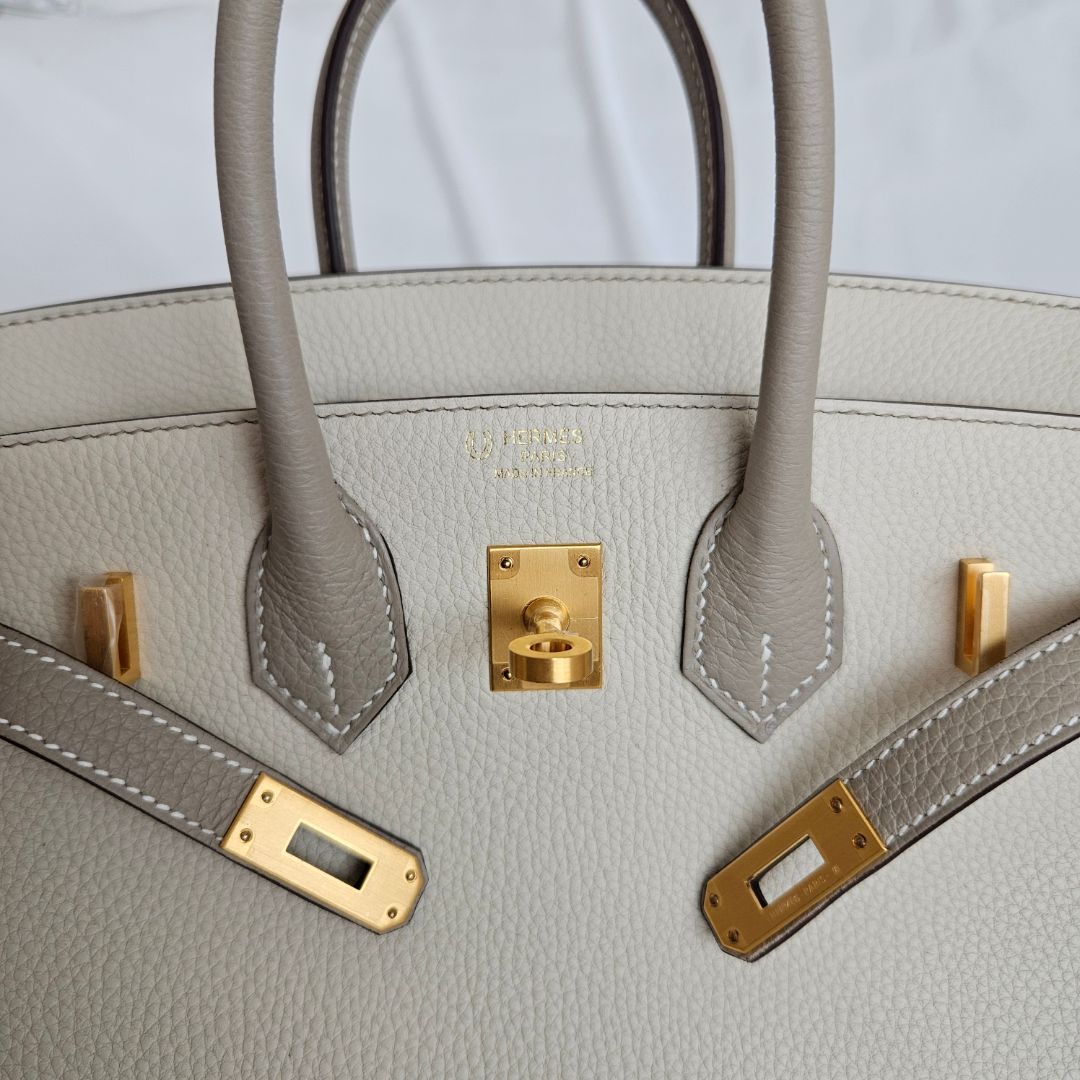 Hermès Birkin 25 HSS in Nata/Gris Tourterelle GHW