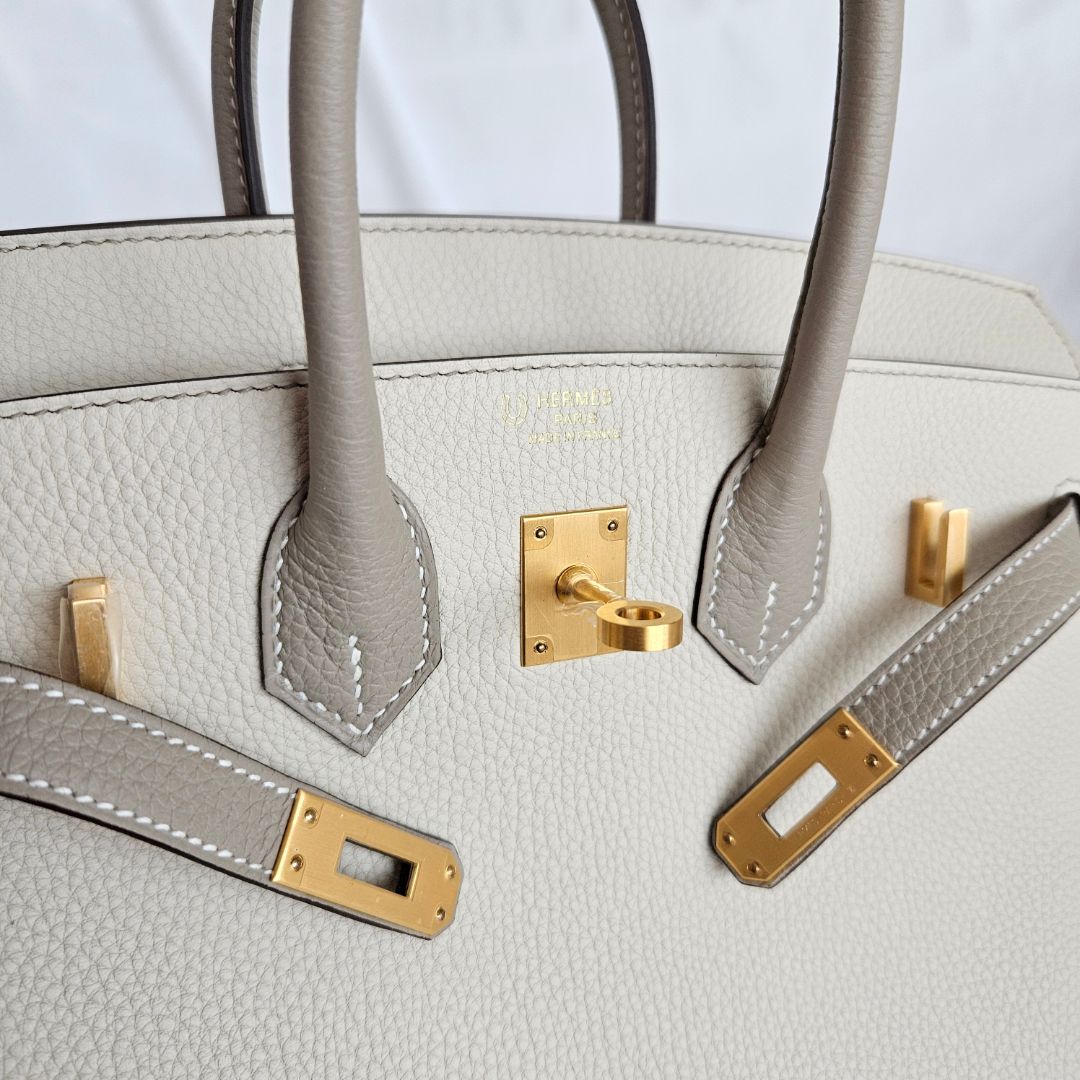 Hermès Birkin 25 HSS in Nata/Gris Tourterelle GHW