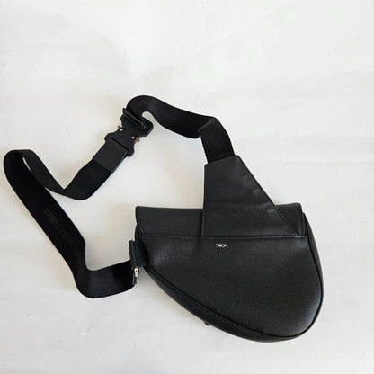 Dior Black Leather Saddle Shoulder Bag for Men