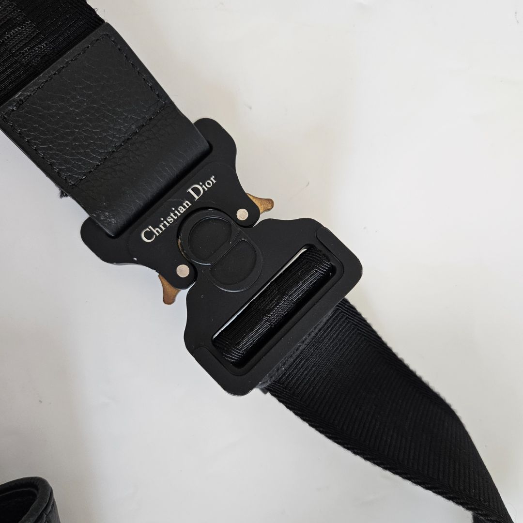 Dior Black Leather Saddle Shoulder Bag for Men