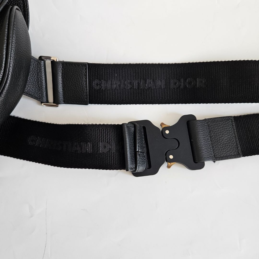 Dior Black Leather Saddle Shoulder Bag for Men