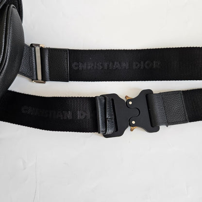 Dior Black Leather Saddle Shoulder Bag for Men