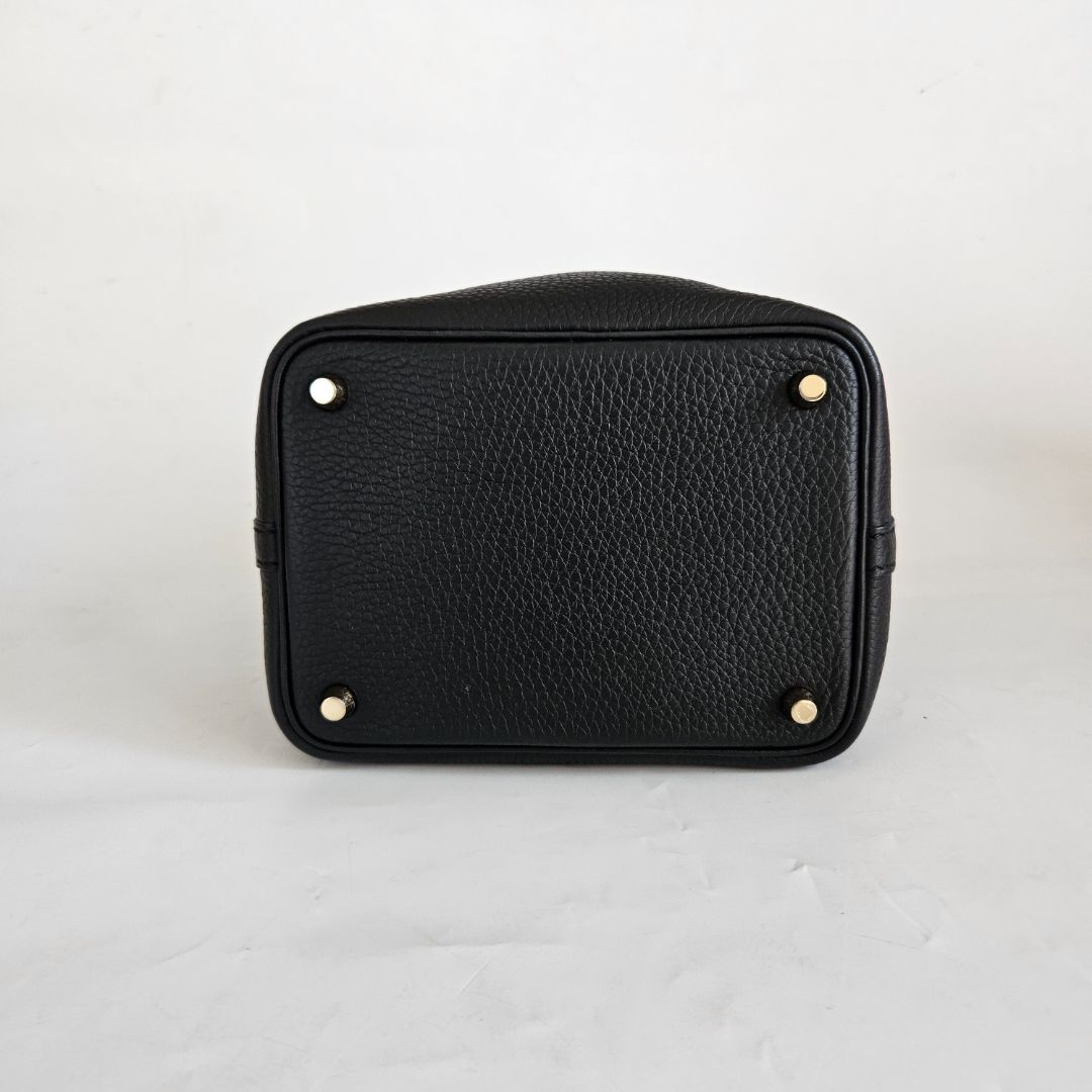 Hermès Picotin 18 Black Clemence GHW