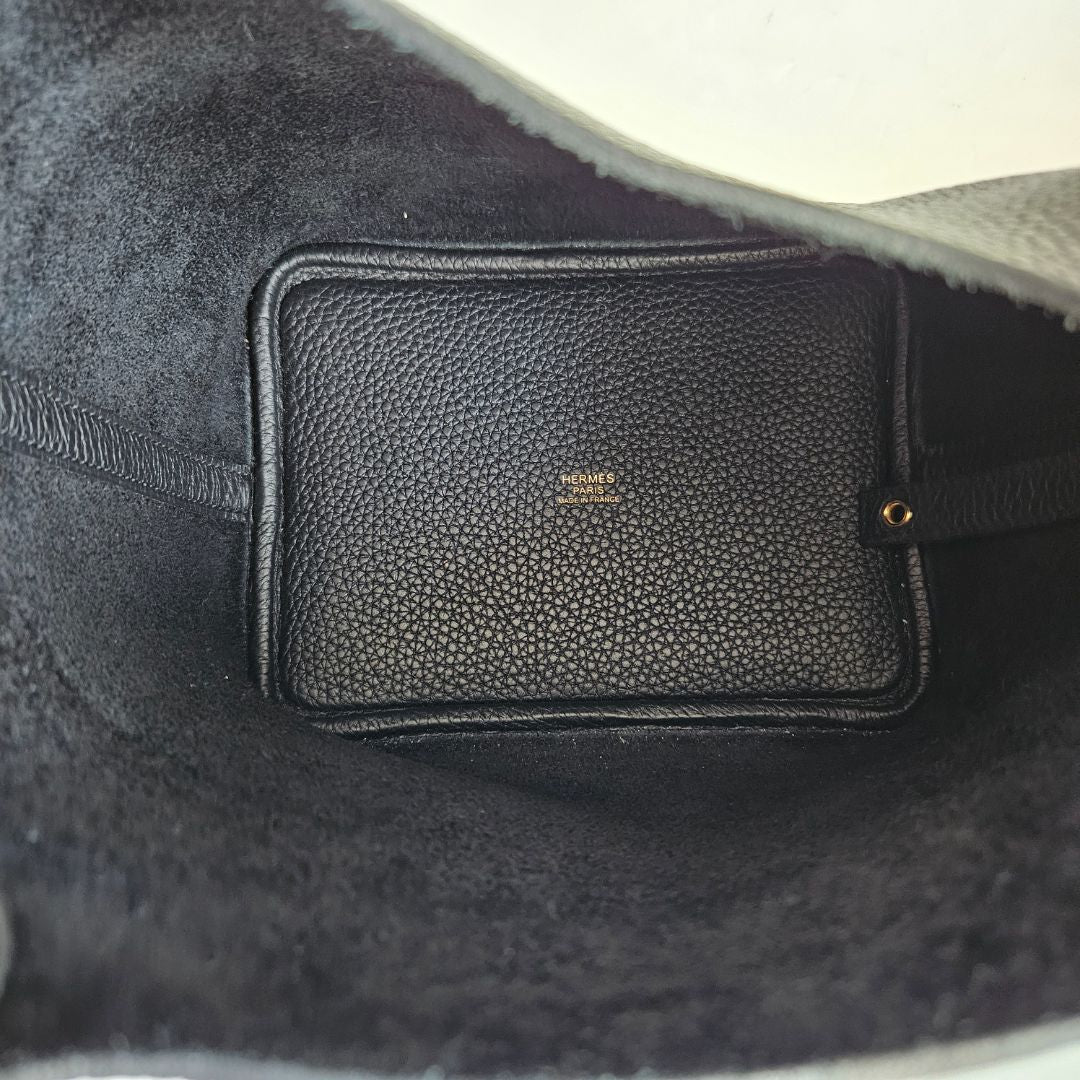 Hermès Picotin 18 Black Clemence GHW