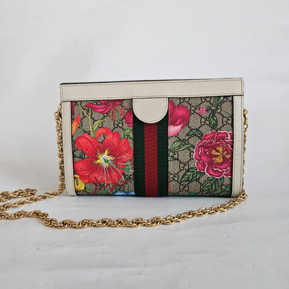 Gucci Multicolor GG Supreme Canvas And Leather Small Ophidia Flora Shoulder Bag