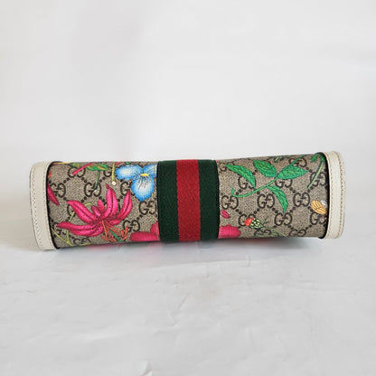 Gucci Multicolor GG Supreme Canvas And Leather Small Ophidia Flora Shoulder Bag