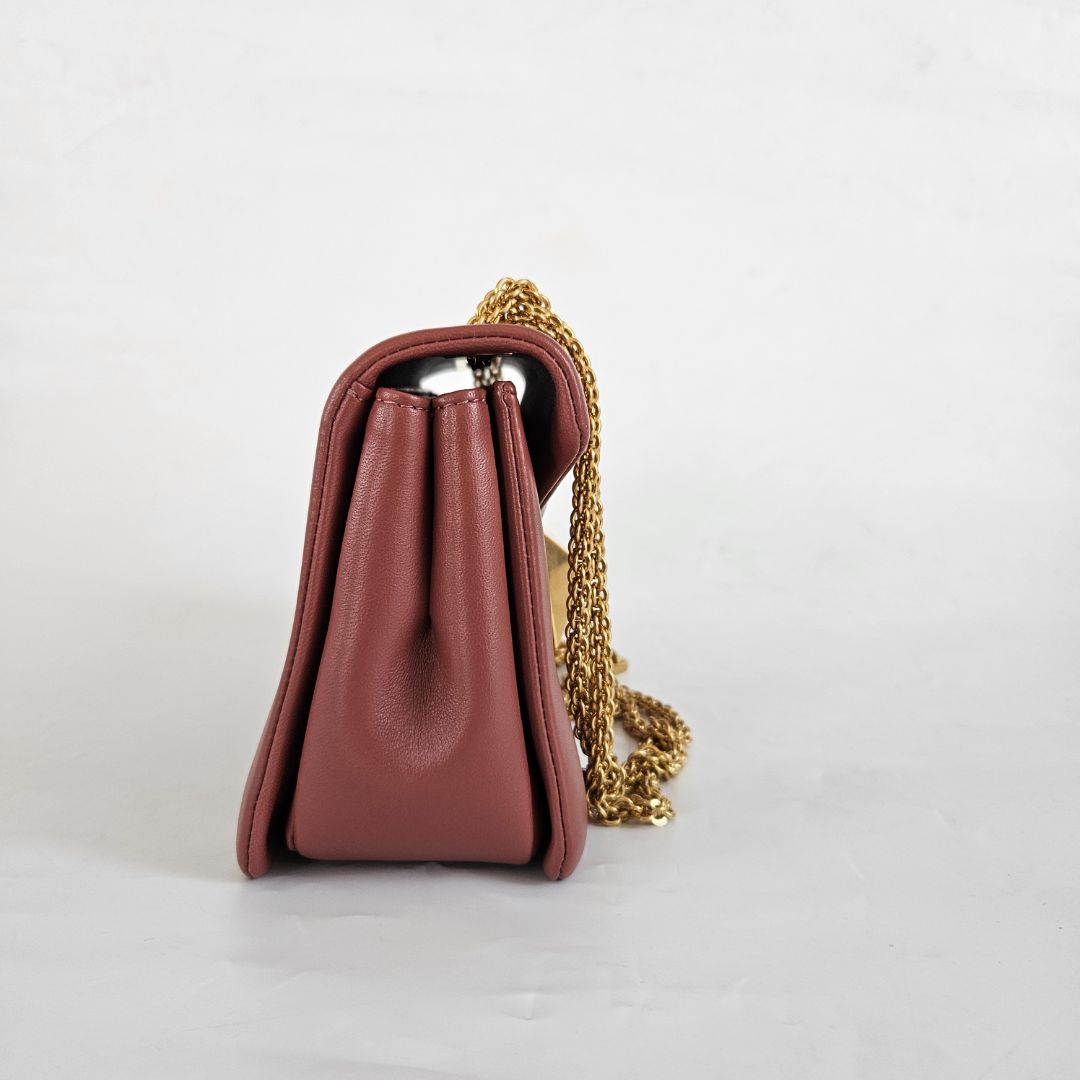 Valentino Garavani One Stud Nappa Bag With Chain Brown