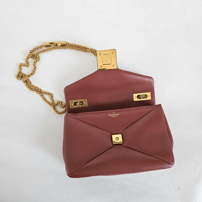 Valentino Garavani One Stud Nappa Bag With Chain Brown