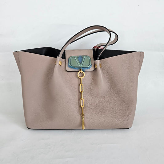 Valentino Garavani Vlogo Escape Leather Tote Bag
