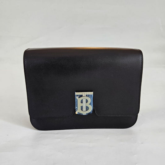 Burberry TB Medium Leather Bag Black
