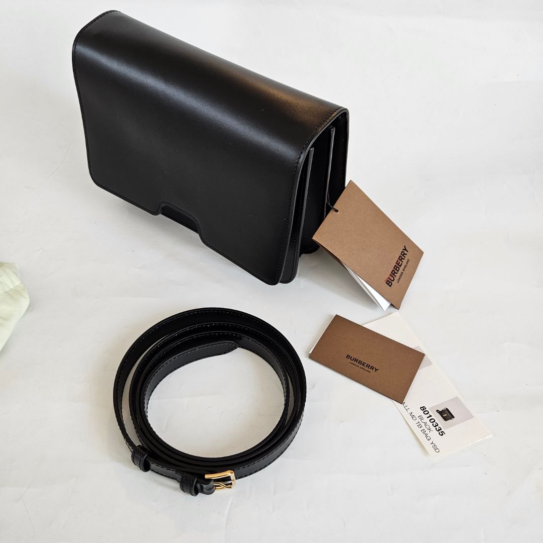 Burberry TB Medium Leather Bag Black