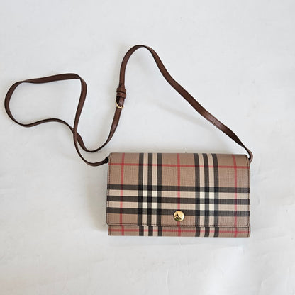 Burberry Hannah Wallet On Strap Vintage Check