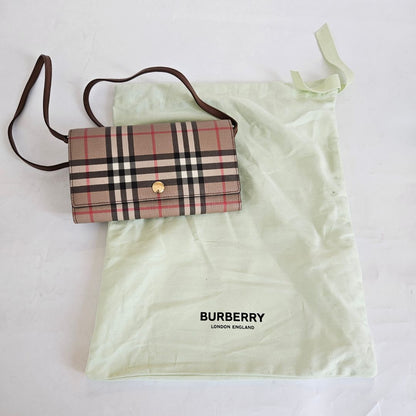 Burberry Hannah Wallet On Strap Vintage Check
