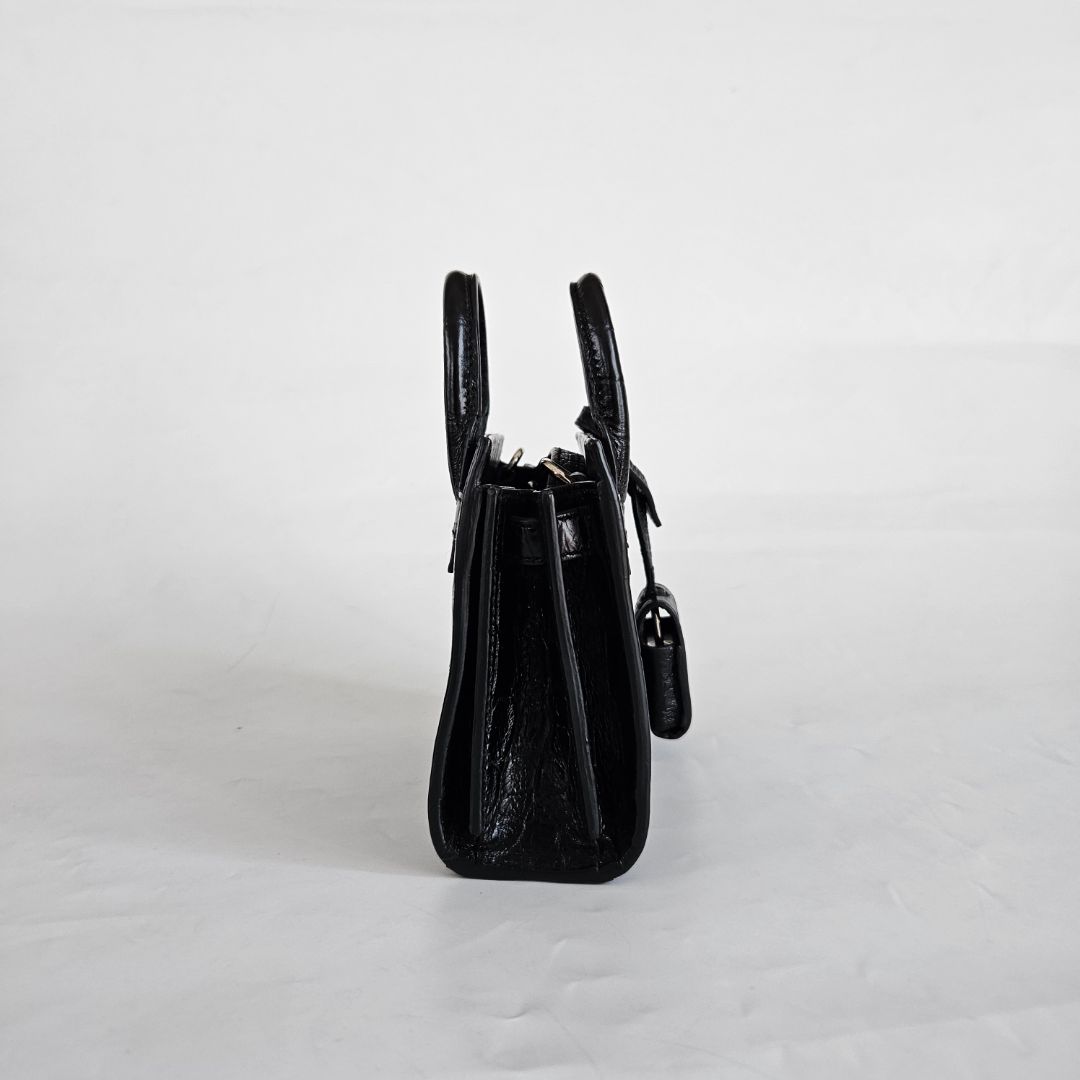 Saint Laurent Toy Sac De Jour Bag in Crocodile Embossed Leather