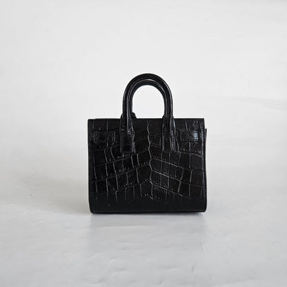 Saint Laurent Toy Sac De Jour Bag in Crocodile Embossed Leather
