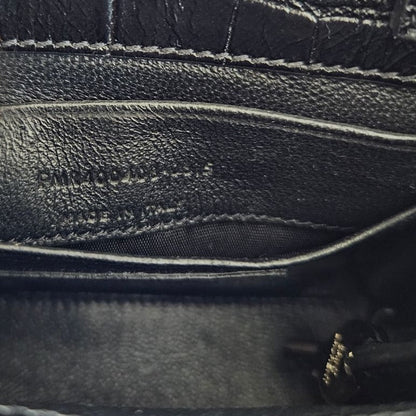 Saint Laurent Toy Sac De Jour Bag in Crocodile Embossed Leather