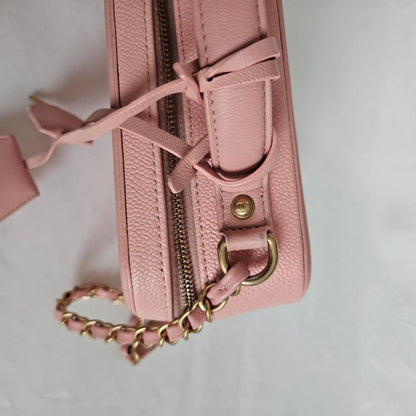Chanel Pink Leather Medium Filigree Vanity Shoulder Bag