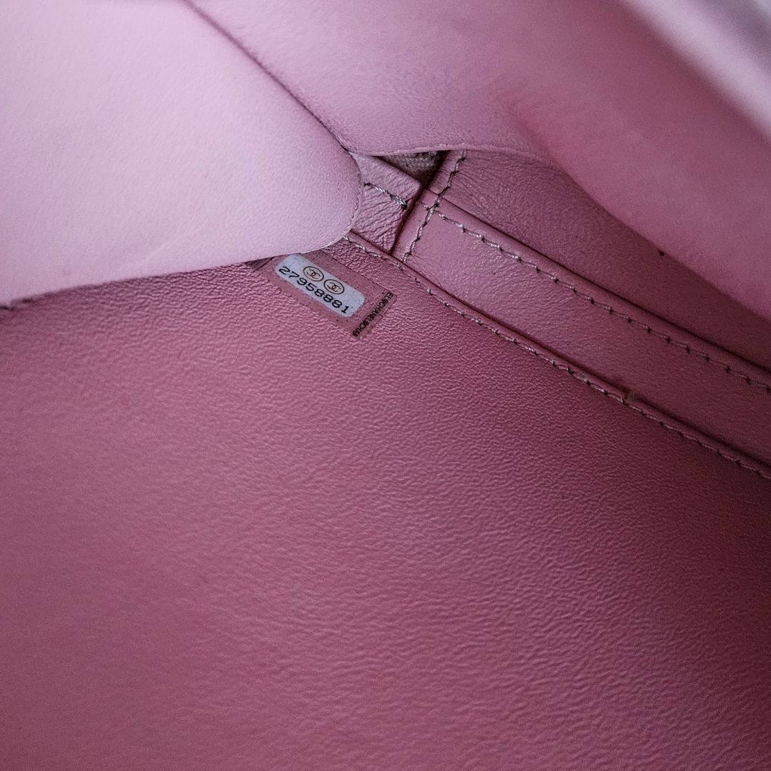 Chanel Pink Leather Medium Filigree Vanity Shoulder Bag