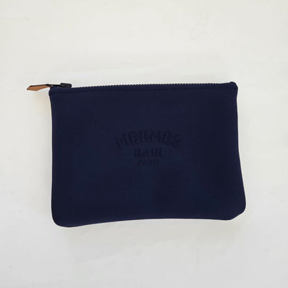 Hermes Clutch bag polyamide navy accessory case Truth Flat MM