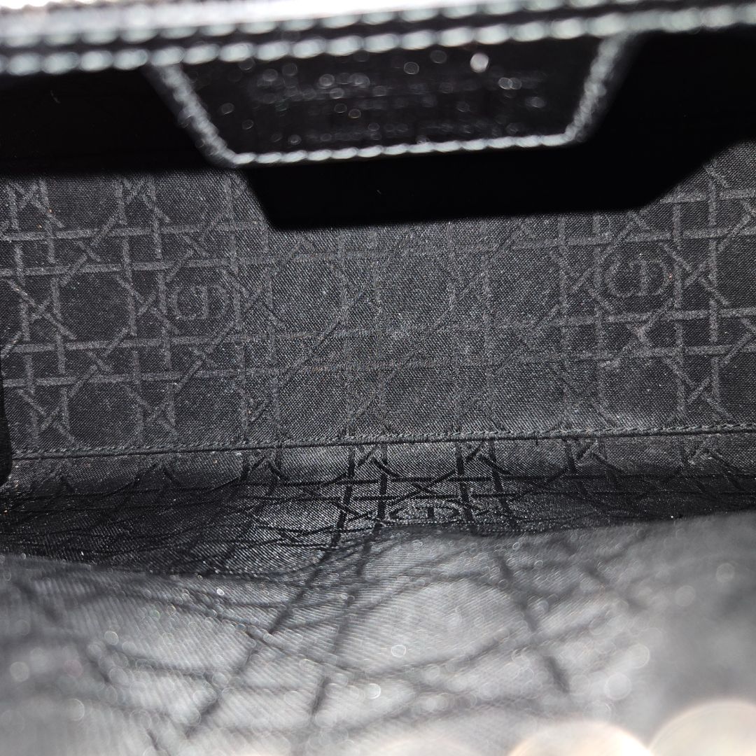 Dior black patent leather medium lady Dior bag