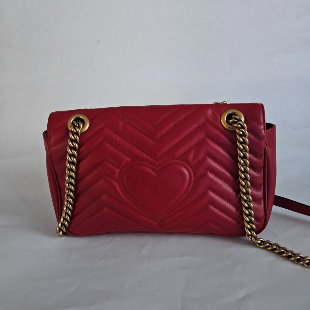 Gucci GG Marmont leather red shoulder bag