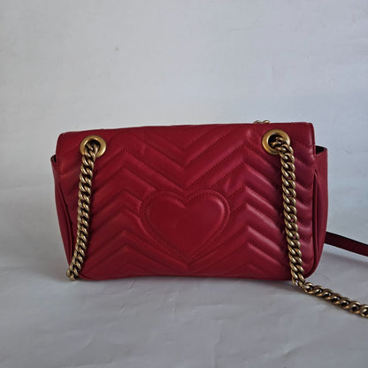 Gucci GG Marmont leather red shoulder bag