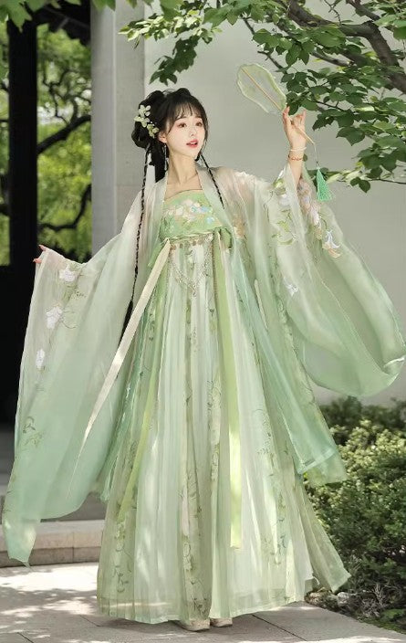 Chinese HanFu Fairytale Green Evening Dresses Birthday Prom Dresses ED02073